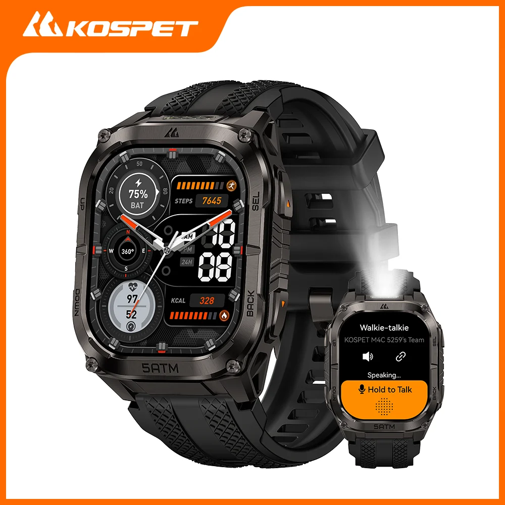 KOSPET TANK M4C Advanced GPS Smartwatch for Men MIL-STD-810H Tough 5ATM Waterproof - Image 1