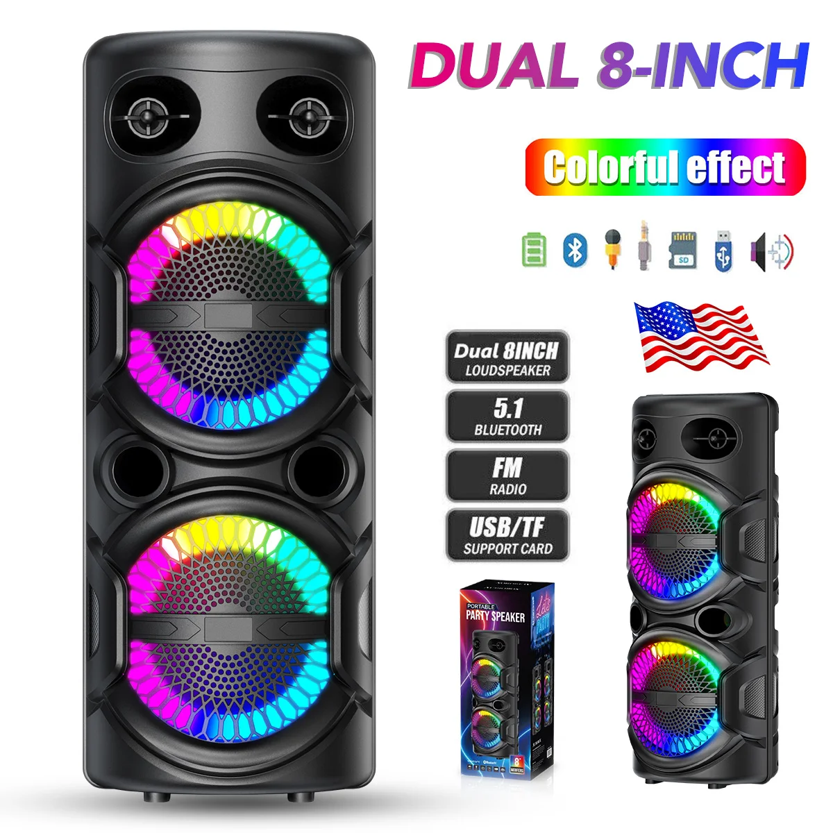 3000W Portable Bluetooth Sub Woofer Heavy Bass Sound System - Image 7