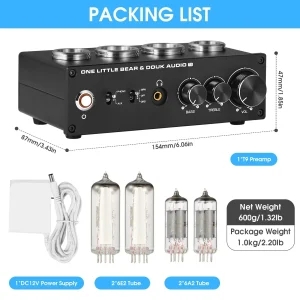 Nobsound T9 Mini 6E2 MM/MC Phono Stage Turntable Preamp HiFi Stereo Audio - Thumbnail Image 6