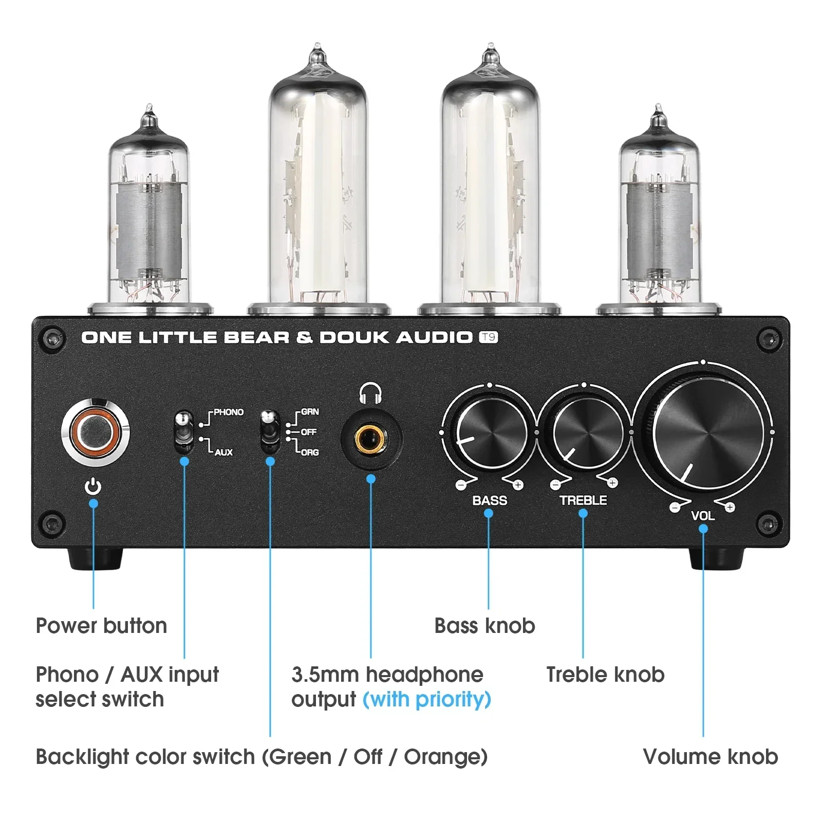 Nobsound T9 Mini 6E2 MM/MC Phono Stage Turntable Preamp HiFi Stereo Audio - Image 2