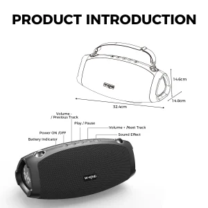 W-KING X10 Bluetooth Speaker, 120W Max Portable Loud Speakers Boombox - Thumbnail Image 10