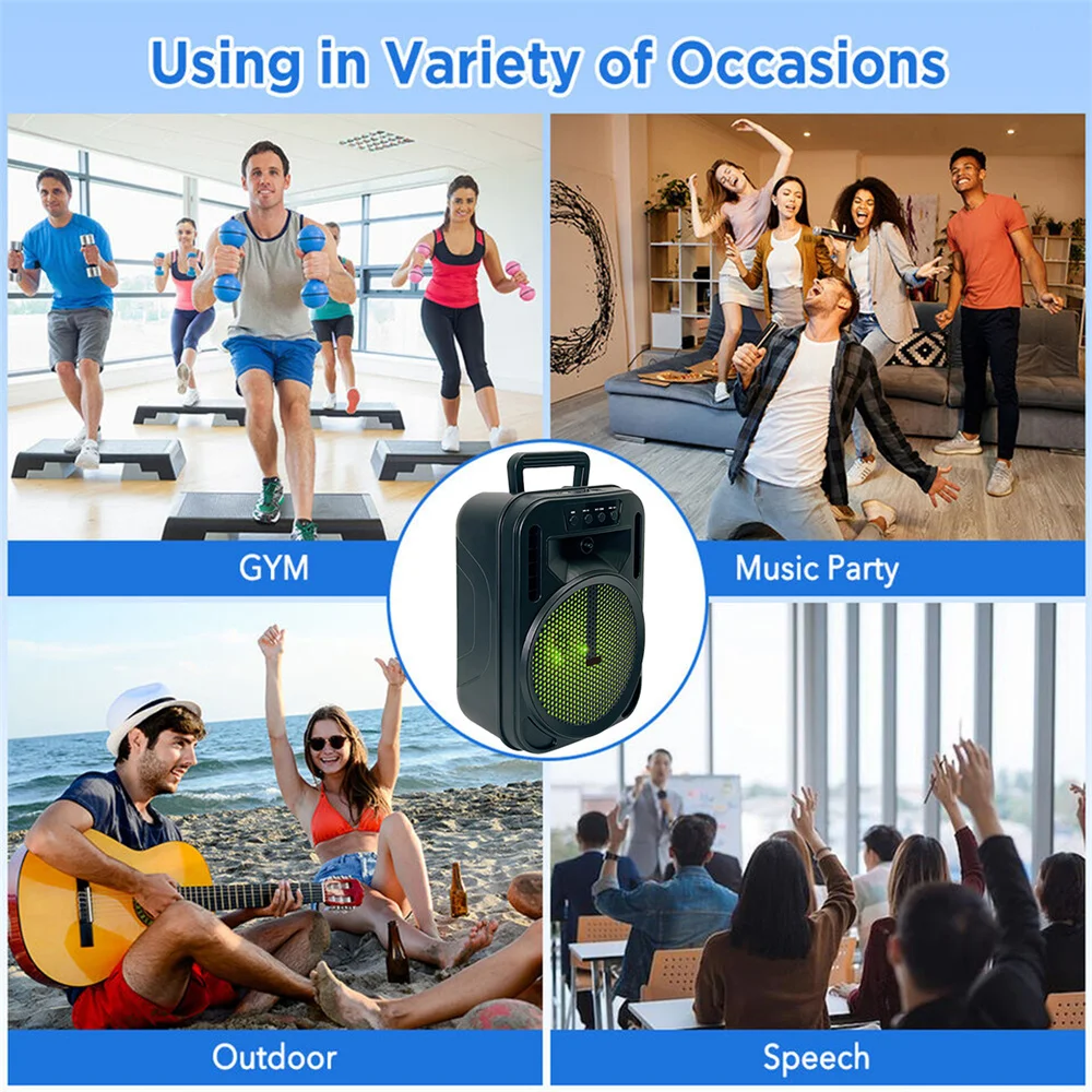 6.5' Portable Bluetooth Subwoofer Heavy Bass Rechargeable Speaker - Image 5