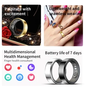 New Smart Ring R09 Health Monitor Multi Sport Mode Skin Temperature Measurement - Thumbnail Image 3