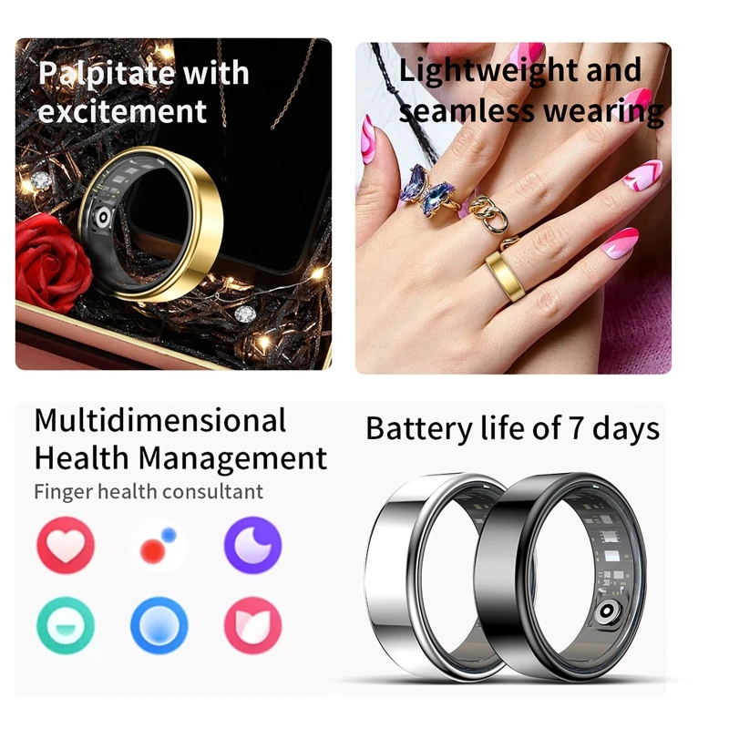 New Smart Ring R09 Health Monitor Multi Sport Mode Skin Temperature Measurement - Image 3