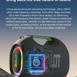 ZEALOT-ZE21 250W Big Power Wireless TWS Subwoofer Bluetooth Speaker - Thumbnail Image 11