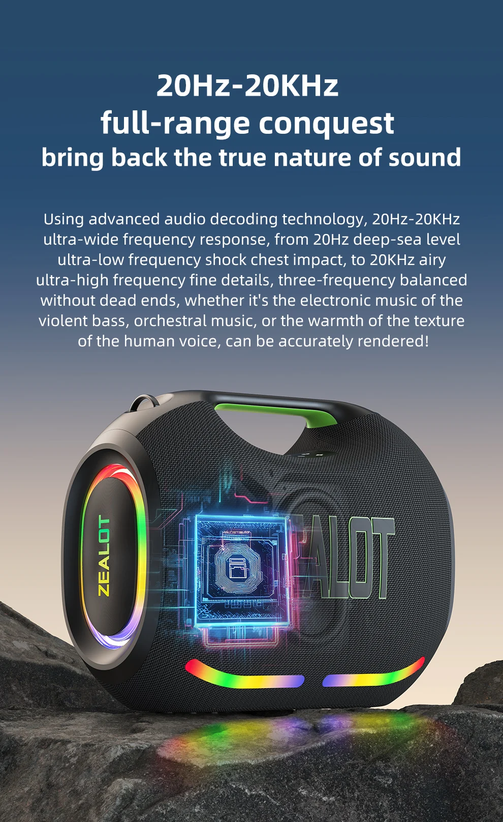ZEALOT-ZE21 250W Big Power Wireless TWS Subwoofer Bluetooth Speaker - Image 11