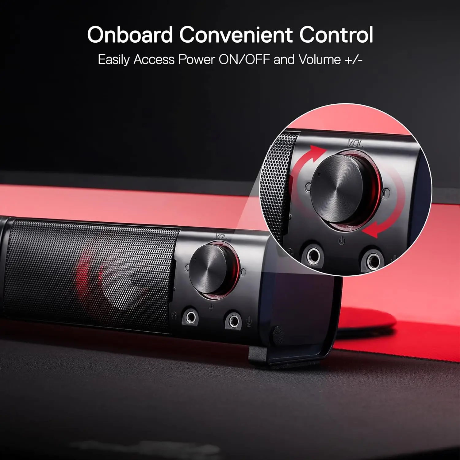 Redragon GS550 PC Gaming Speakers 2.0 Channel Sound Bar - Image 3