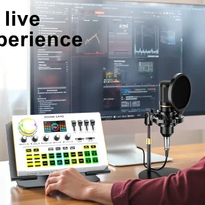 TENLAMP Y300 BM800 Podcast Microphone Bundle with Audio Mixer Professional - Thumbnail Image 11