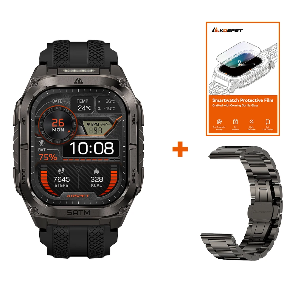 KOSPET TANK M4C Advanced GPS Smartwatch for Men MIL-STD-810H Tough 5ATM Waterproof - Image 12
