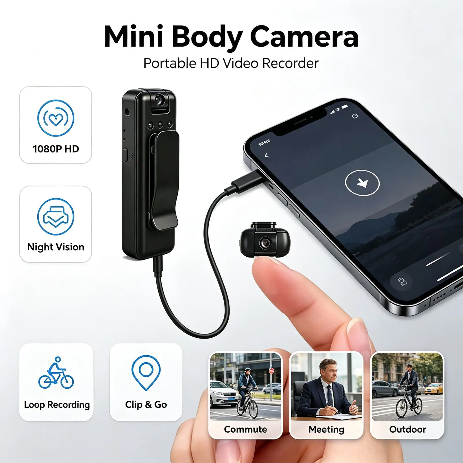 A4 Clip-on Mini Body Camera 4K HD Wearable Video Recorder - Image 1