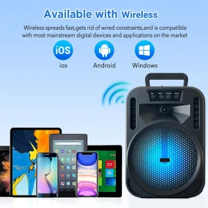 6.5' Portable Bluetooth Subwoofer Heavy Bass Rechargeable Speaker - Thumbnail Image 3