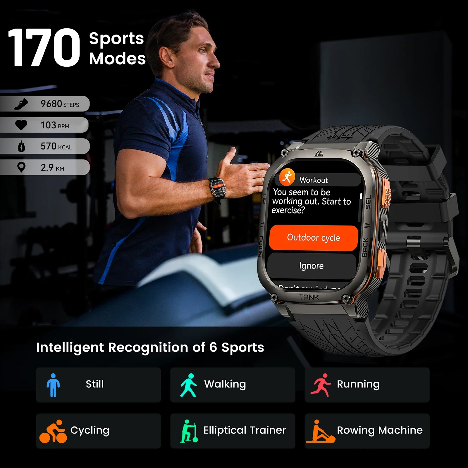 KOSPET TANK M3 Ultra GPS Smart Watch 5ATM IP69K Waterproof Bluetooth - Image 6