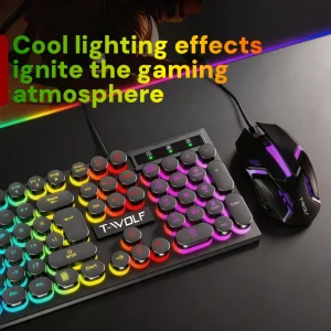 Gaming Keyboard Mouse Headset Combo Wired 3.5mm Headphones Set - Thumbnail Image 5