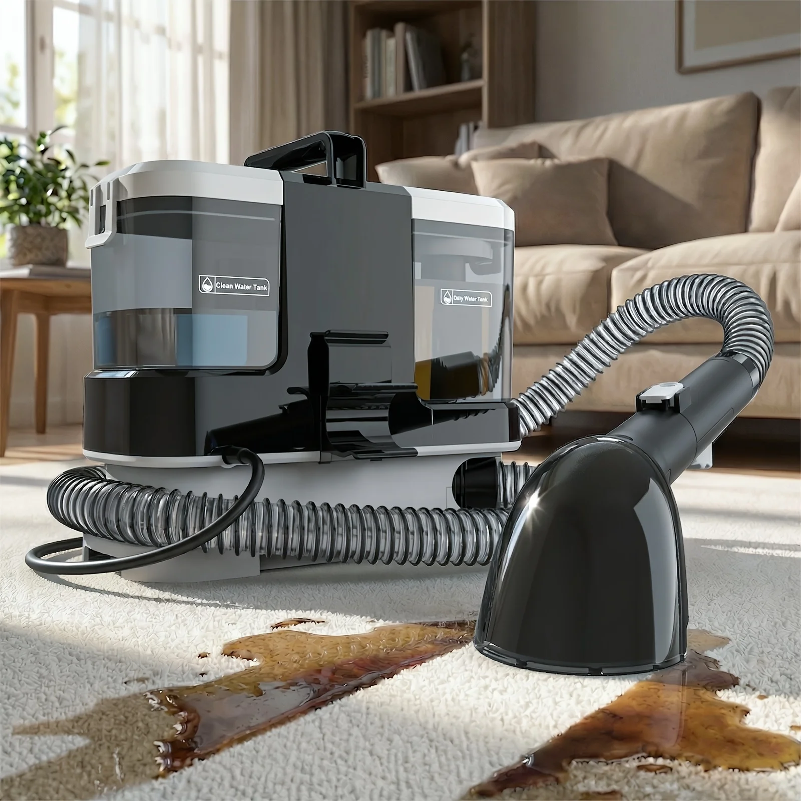 Lubluelu V2 Portable Carpet Upholstery Spot Cleaner 3-in-1 Spray Brush - Image 4