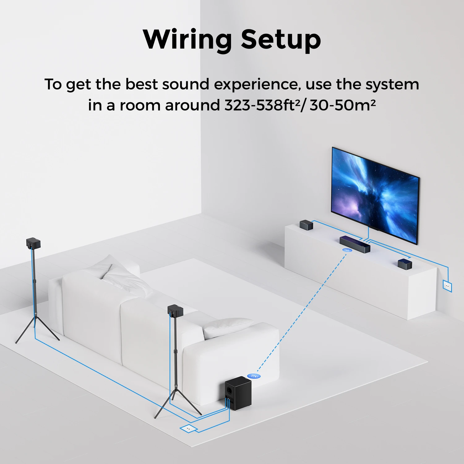 ULTIMEA 500W 7.1ch Dolby Atmos Soundbar with Wireless Subwoofer - Image 7