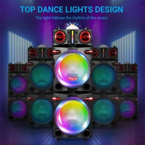 9000W Portable Bluetooth Speaker Heavy Bass Sound System - Thumbnail Image 4