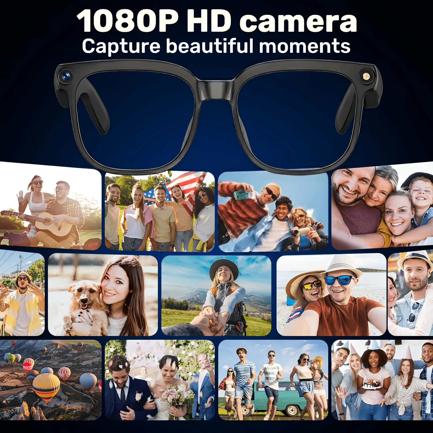Smart camera glasses, 8-megapixel HD video recording glasses (with audio) - Image 7