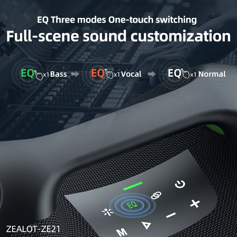 ZEALOT-ZE21 250W Big Power Wireless TWS Subwoofer Bluetooth Speaker - Image 4