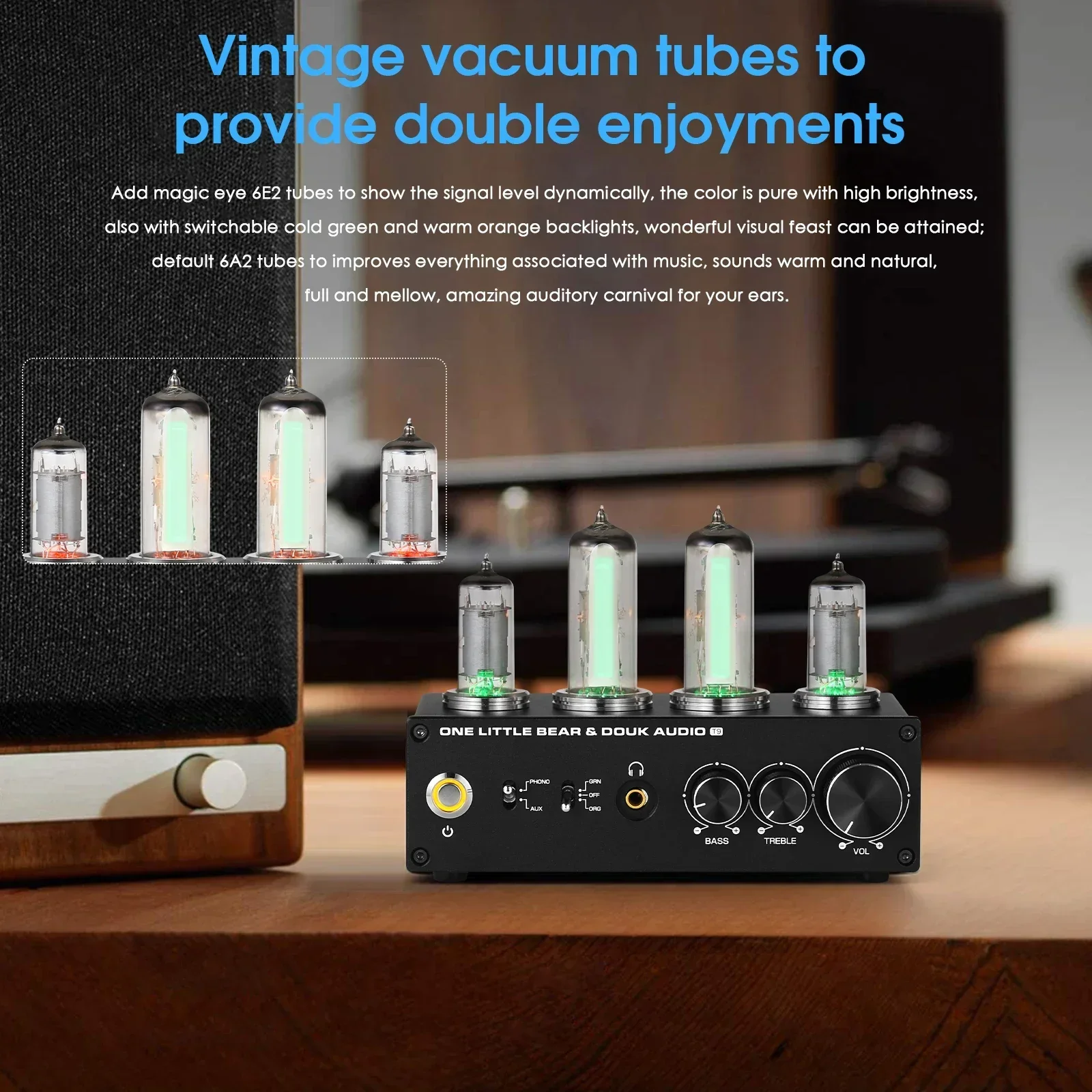 Nobsound T9 Mini 6E2 MM/MC Phono Stage Turntable Preamp HiFi Stereo Audio - Image 5
