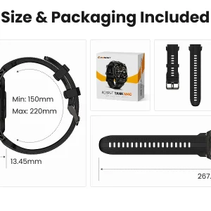 KOSPET TANK M4C Advanced GPS Smartwatch for Men MIL-STD-810H Tough 5ATM Waterproof - Thumbnail Image 16