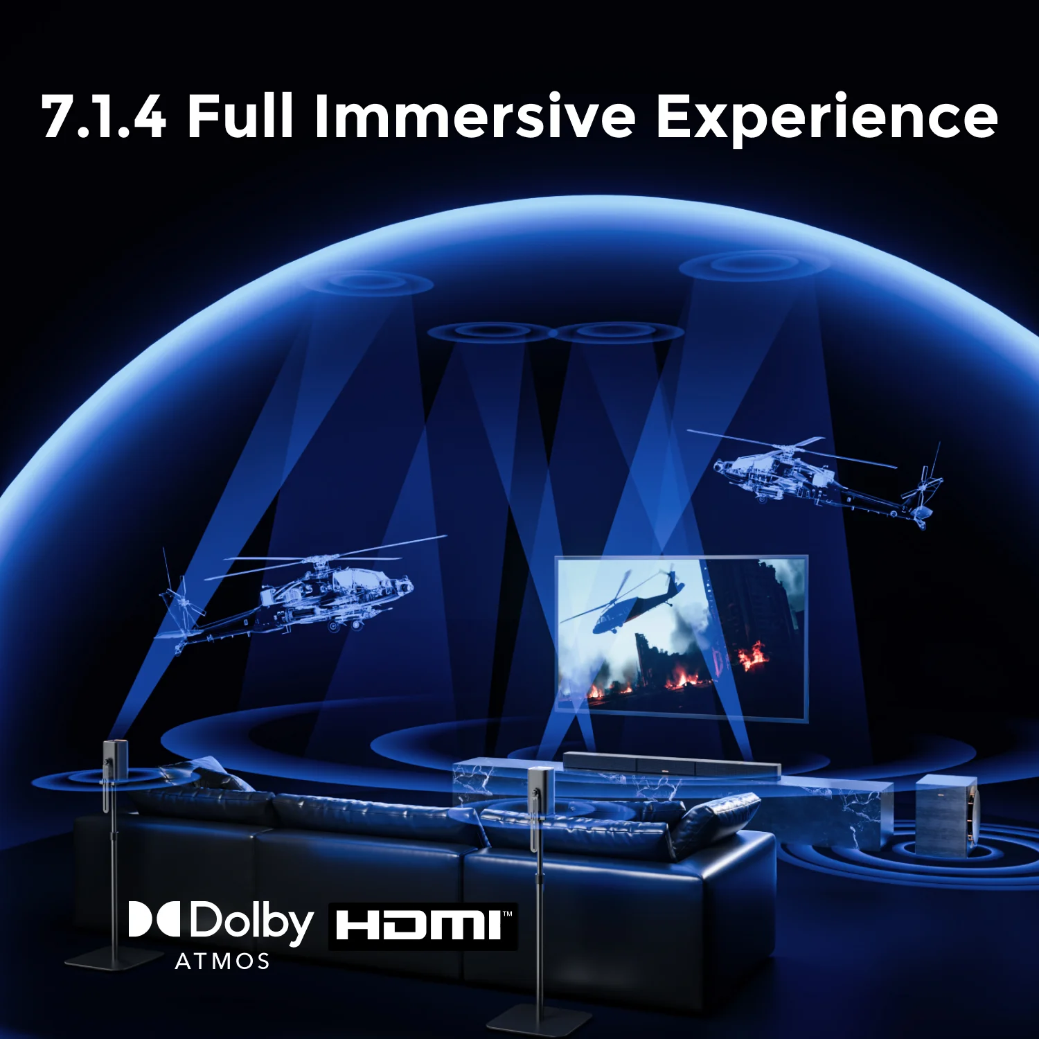 ULTIMEA 7.1.4ch Soundsystem Soundbar, Dolby Atmos & APP Control - Image 3