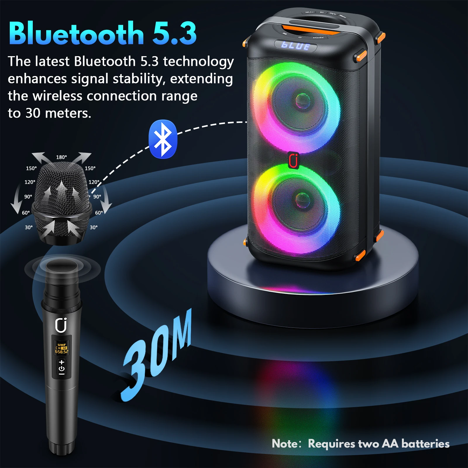 Wireless Bluetooth Speaker with 2 Microphone - Image 3