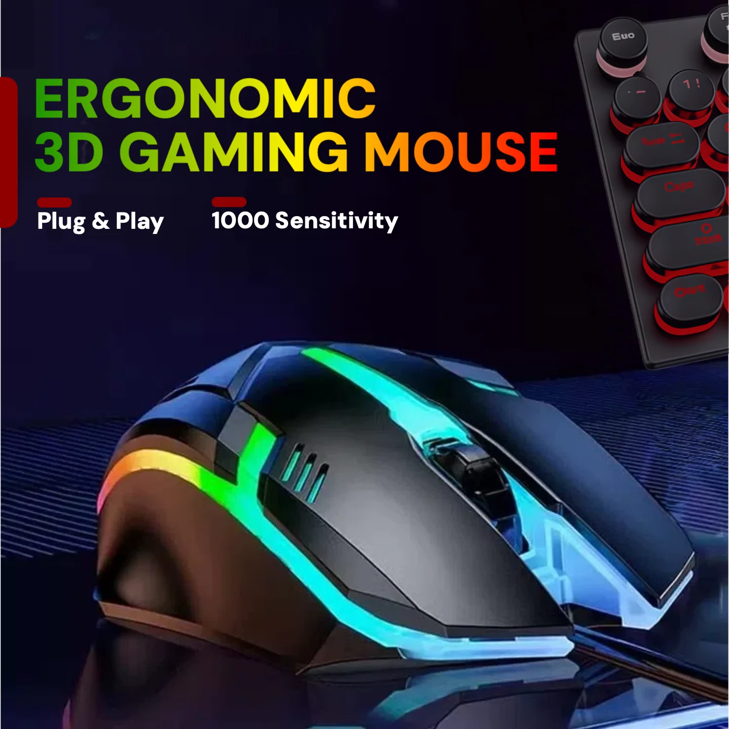 Gaming Keyboard Mouse Headset Combo Wired 3.5mm Headphones Set - Image 7