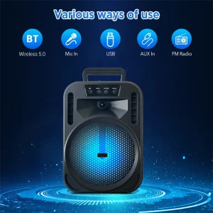 6.5' Portable Bluetooth Subwoofer Heavy Bass Rechargeable Speaker - Thumbnail Image 2