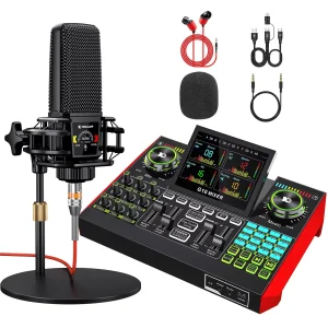 Tenlamp G10 Equipment Bundle 6 Channel with 3.5mm Microphone and Live Sound Card