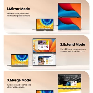 EVICIV 15.6" FHD Triple Portable Dual Monitor & Laptop Screen Extender 1080P - Thumbnail Image 7