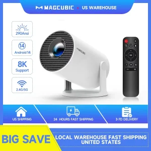 Magcubic Android 14 BT5.4 8K Support HY300 Pro Home Outdoor Projector