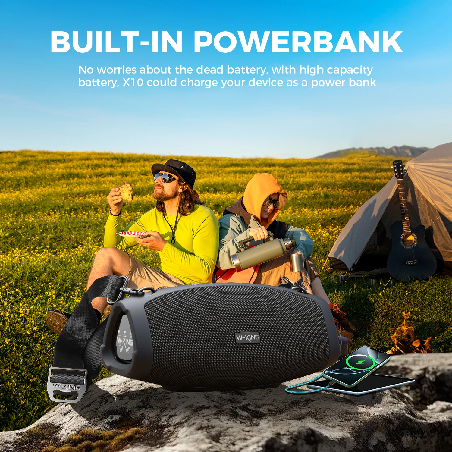 W-KING X10 Bluetooth Speaker, 120W Max Portable Loud Speakers Boombox - Image 6