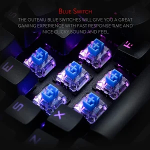 Redragon K580 VATA RGB 104 Keys LED USB Backlit Mechanical Gaming - Thumbnail Image 4