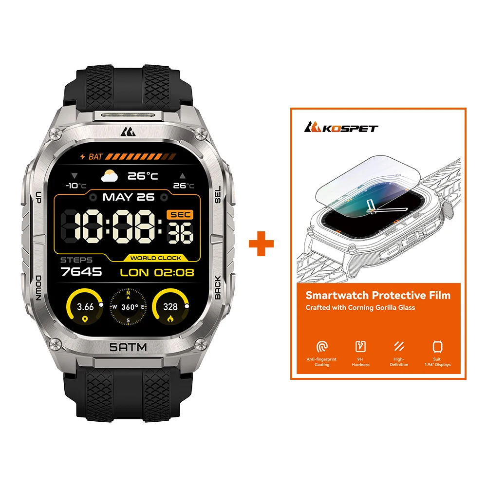 KOSPET TANK M4C Advanced GPS Smartwatch for Men MIL-STD-810H Tough 5ATM Waterproof - Image 9
