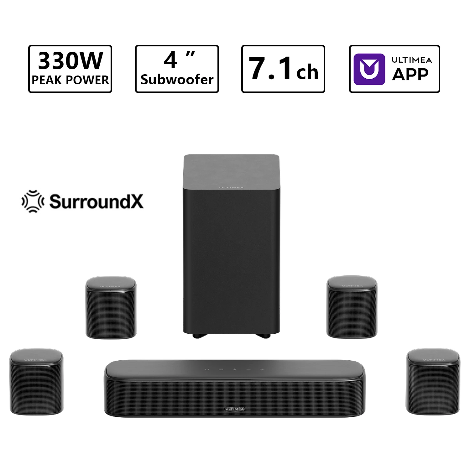 ULTIMEA 350W 7.1ch Virtual Surround Soundbar, Home Theater TV - Image 8