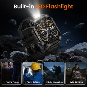 KOSPET TANK M4C Advanced GPS Smartwatch for Men MIL-STD-810H Tough 5ATM Waterproof - Thumbnail Image 5