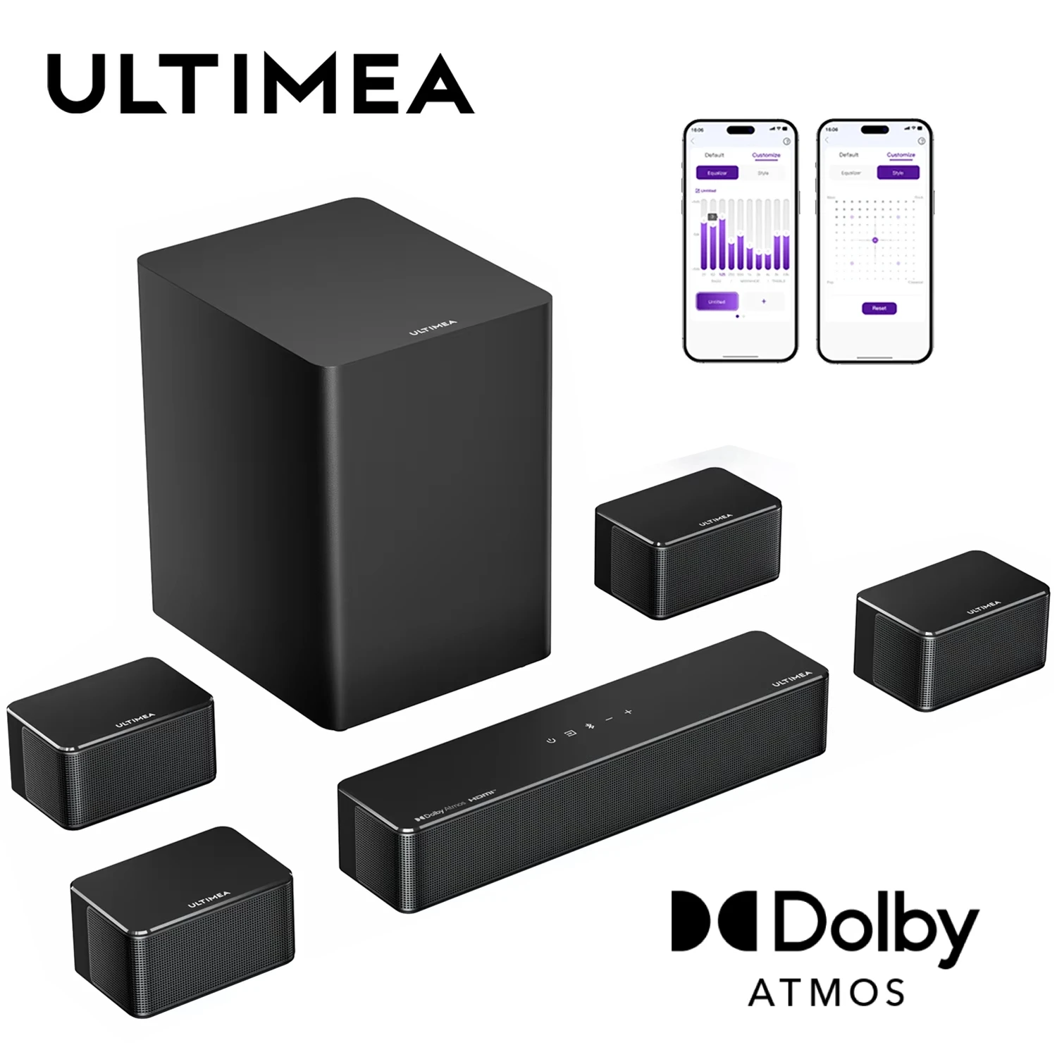 ULTIMEA 500W 7.1ch Dolby Atmos Soundbar with Wireless Subwoofer - Image 2