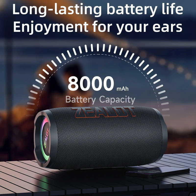 ZEALOT-S76 50W Portable Bluetooth Speaker Wireless Waterproof Outdoor - Image 5