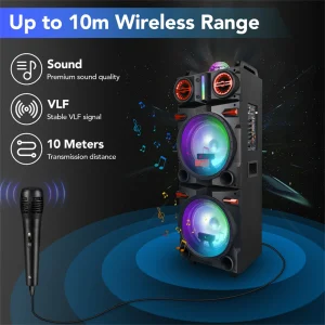 9000W Portable Bluetooth Speaker Heavy Bass Sound System - Thumbnail Image 7