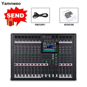 12-Channel Mixer Audio Mixer 48V 99DSP Reverb Effects Professional - Thumbnail Image 10