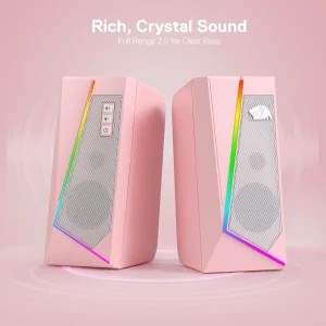 Redragon GS520 RGB Desktop Speakers, 2.0 Channel PC Stereo - Thumbnail Image 6