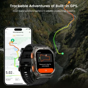 KOSPET TANK M3 Ultra GPS Smart Watch 5ATM IP69K Waterproof Bluetooth - Thumbnail Image 3