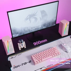 Redragon GS520 RGB Desktop Speakers, 2.0 Channel PC Stereo - Thumbnail Image 7