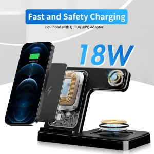 3 In 1 Wireless Charging Station Magnetic Fast Charging 18W - Thumbnail Image 3