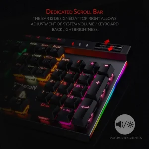 Redragon K580 VATA RGB 104 Keys LED USB Backlit Mechanical Gaming - Thumbnail Image 7
