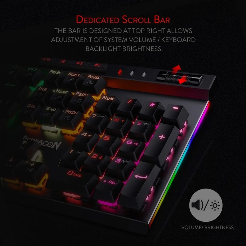 Redragon K580 VATA RGB 104 Keys LED USB Backlit Mechanical Gaming - Image 7