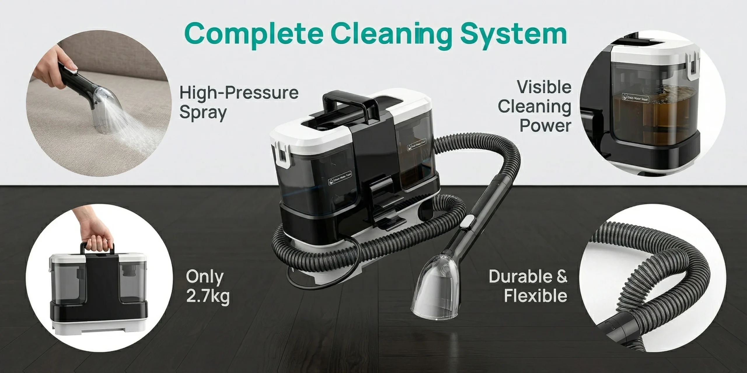 Lubluelu V2 Portable Carpet Upholstery Spot Cleaner 3-in-1 Spray Brush - Image 13