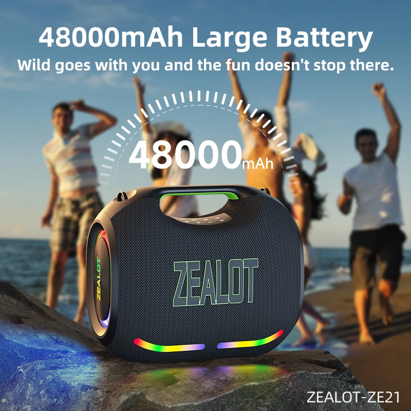 ZEALOT-ZE21 250W Big Power Wireless TWS Subwoofer Bluetooth Speaker - Image 5