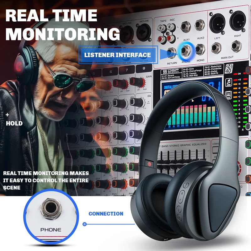12-Channel Mixer Audio Mixer 48V 99DSP Reverb Effects Professional - Image 5