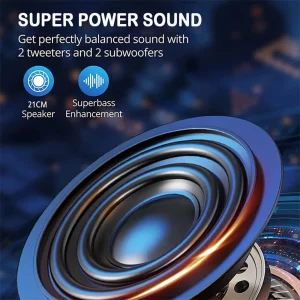3000W Portable Bluetooth Sub Woofer Heavy Bass Sound System - Thumbnail Image 3